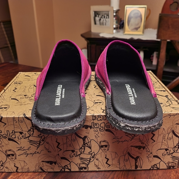 Karl Lagerfeld Embroidered Logo Velvet Mens Slippers main image 3